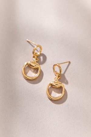 18K Gold Horsebit Earrings - Altar'd State - 