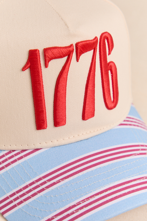 1776 Striped Trucker Hat Detail 2 - Altar'd State
