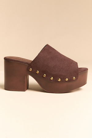 Hayden Suede Grommet Wood Heel - Altar'd State - 