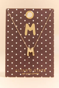 18k Gold M Bubble Monogram Necklace - Altar'd State