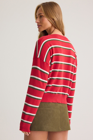 Delphina Christmas Stripe Cardigan - Altar'd State - 