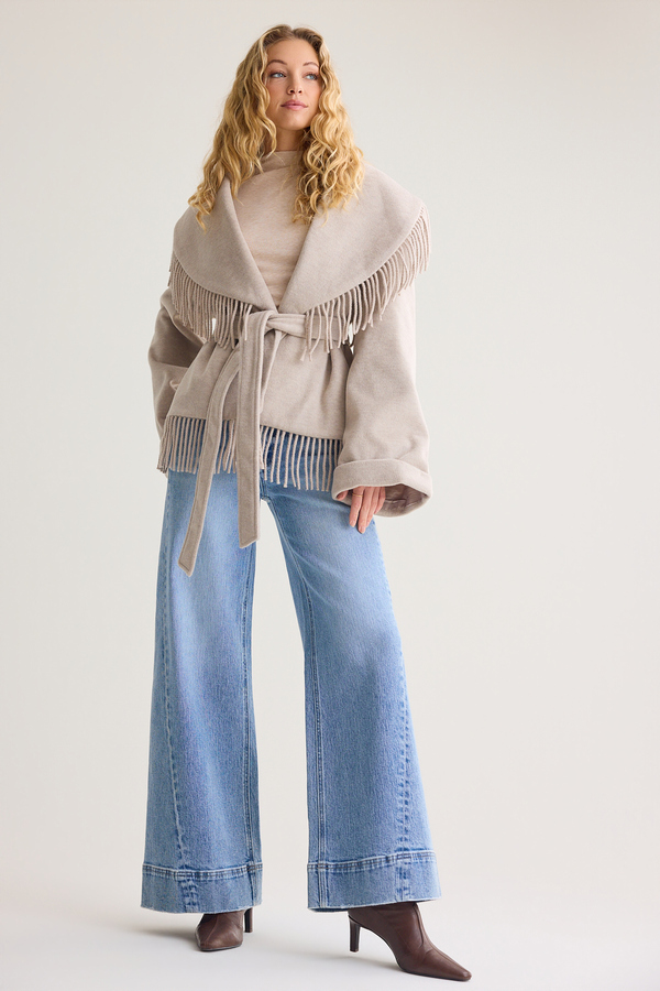 Zoe Fringe Tie Waist Jacket - Altar'd State