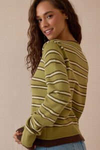 Lennox Stripe Button Up Cardigan Detail 3 - Altar'd State