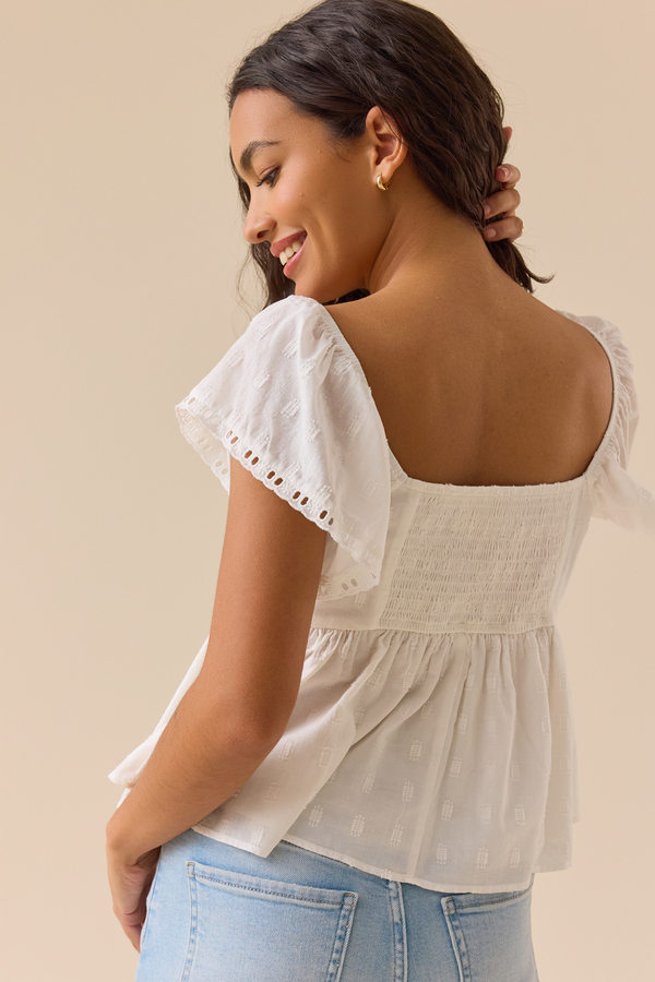 Azura Textured Babydoll Top Detail 4 - Altar'd State