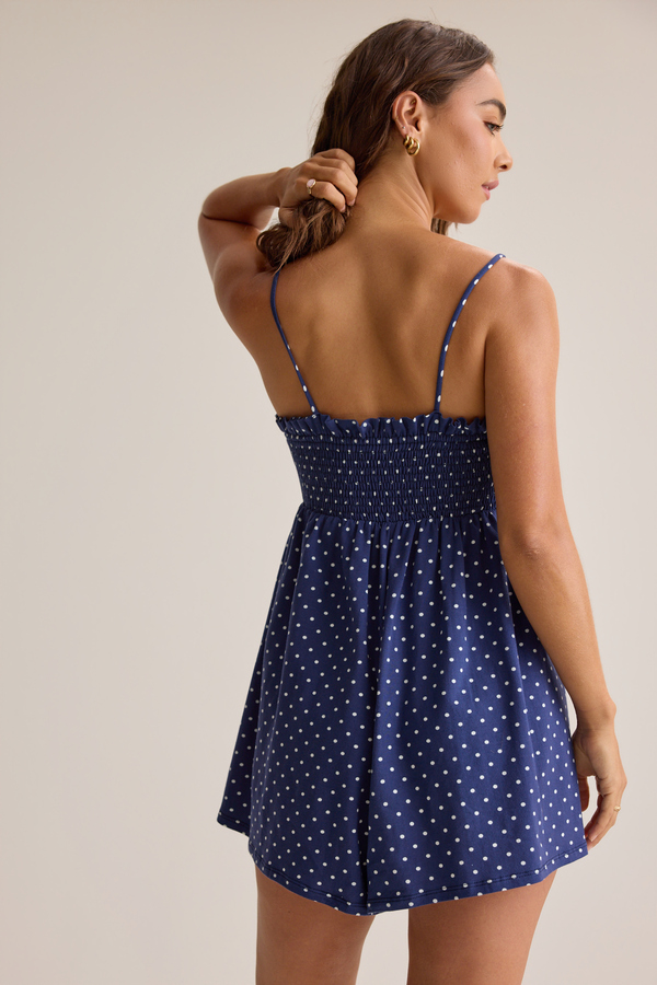 Eliza Smocked Dot Romper Detail 6 - Altar'd State