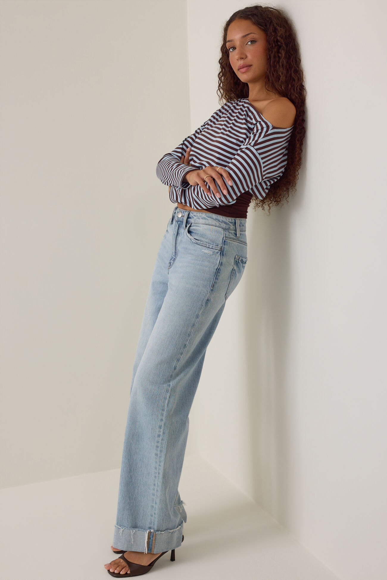 Haley Asymmetrical Striped Top