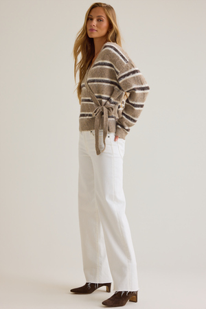 Maya Hairy Stripe Wrap Cardigan - Altar'd State - 