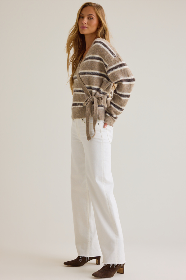 Maya Hairy Stripe Wrap Cardigan Detail 3 - Altar'd State