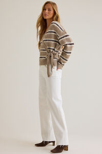 Maya Hairy Stripe Wrap Cardigan Detail 3 - Altar'd State