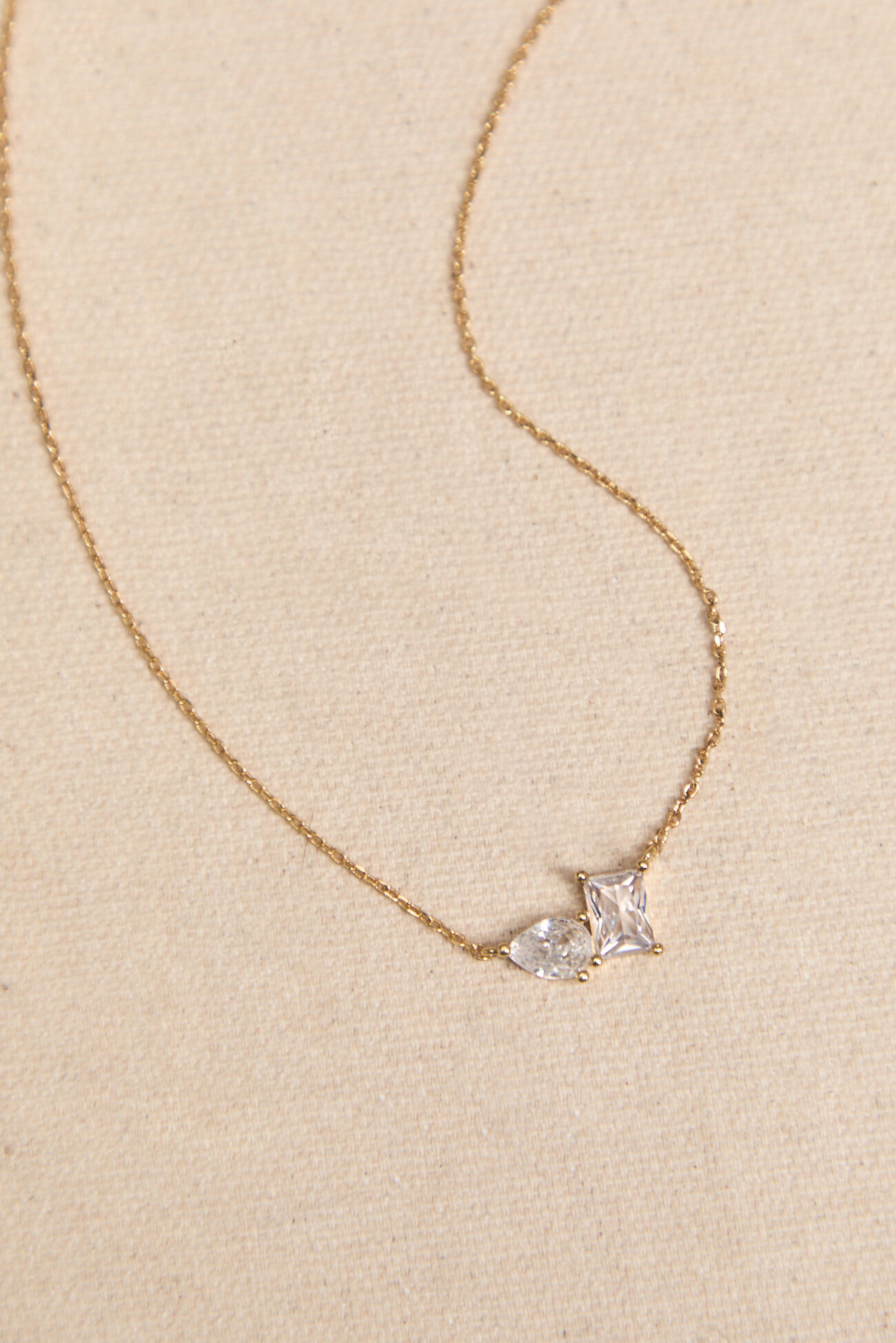 18K Gold Crystal Necklace