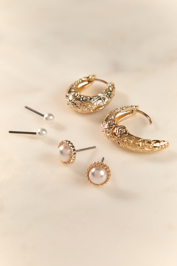 Floral Pearl 3 Pack Earring Set - Altar'd State