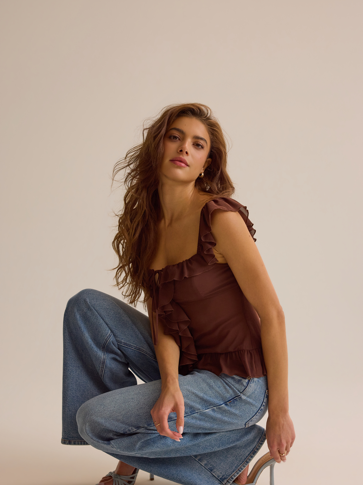 【限定品】Bibiy. 2026ss JAMIE FRILL TOP brown 限定品】Bibiy. 2026ss JAMIE FRILL TOP brown BIBIY. MADE | JAMIE