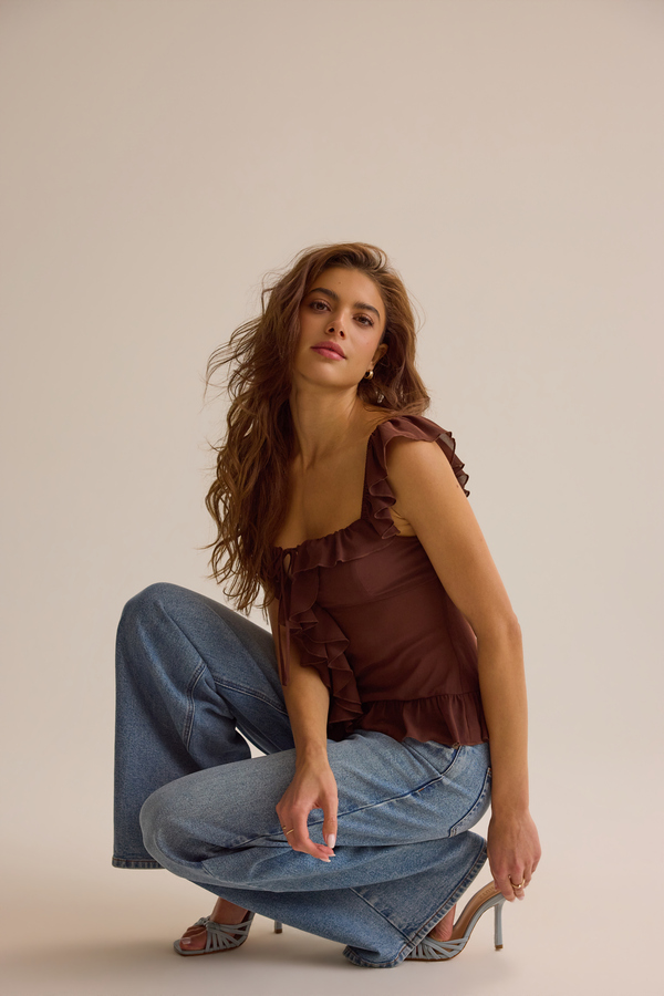 Jianna Ruffle Tie Front Top Detail 3 - Altar'd State