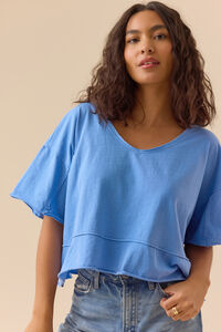 Cassandra V-Neck Boxy Tee Detail 2 - Altar'd State