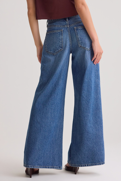Izzie Rhinestone Trim Wide Leg Jean - Altar'd State
