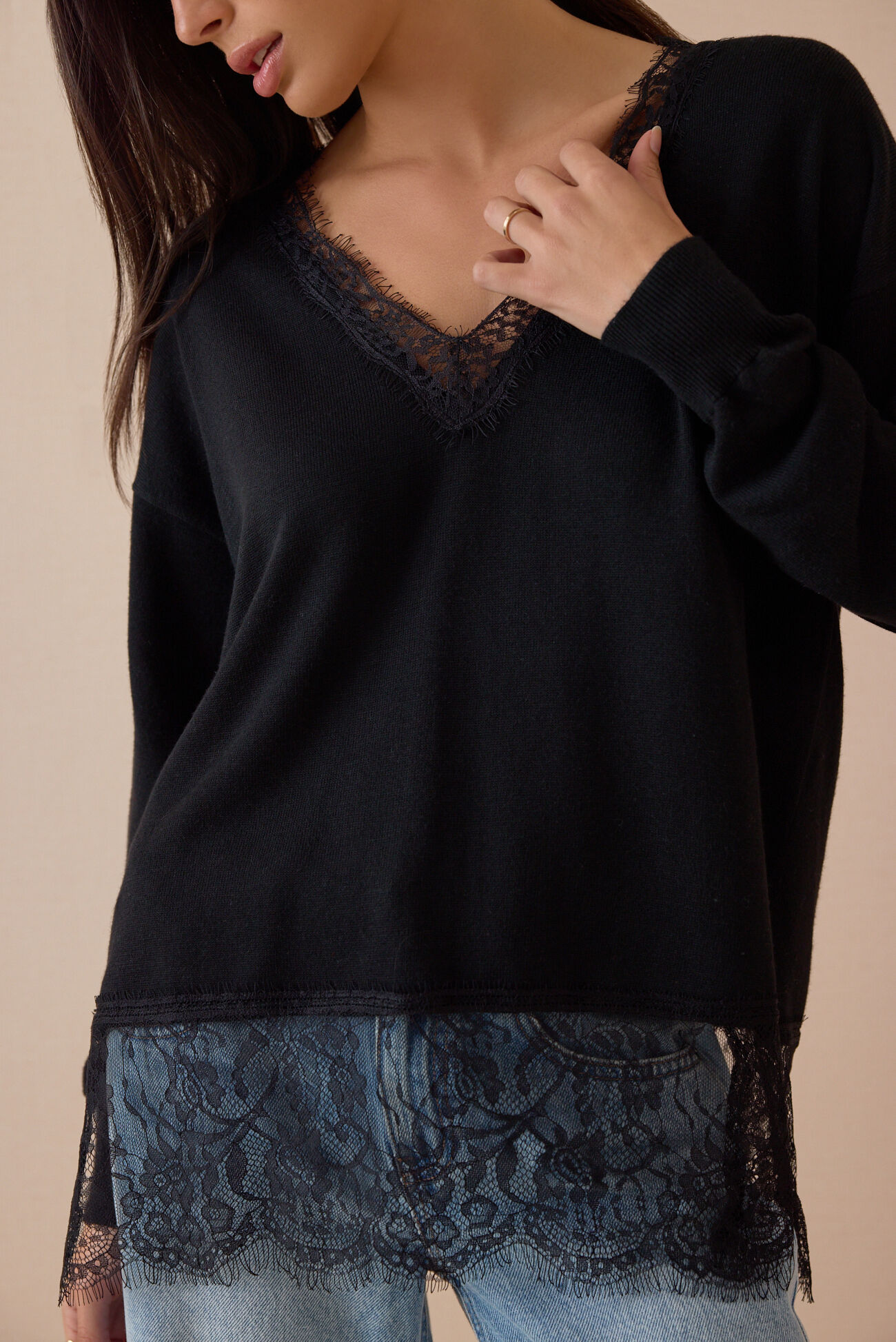 Harley Lace Trim Sweater
