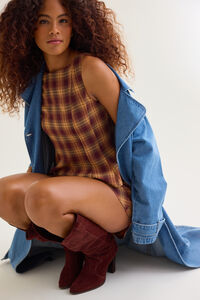 Lizzie Plaid Peplum Top Set - Altar'd State