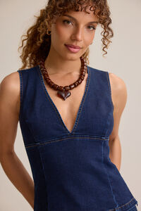 Ryder Denim Belted Back Vest - Altar'd State