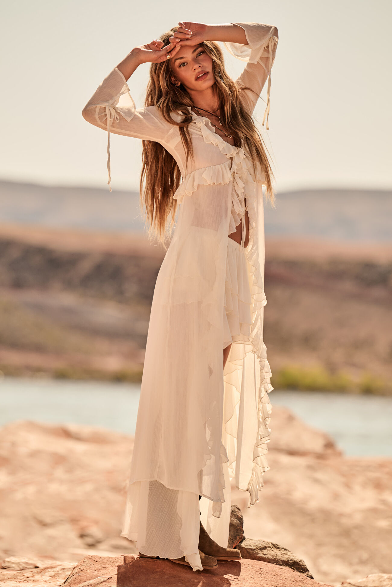 Ash Tiered Ruffle Kimono