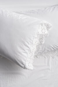 Jane Eyelet Cotton Single Pillowcase Detail 2 - Altar'd State