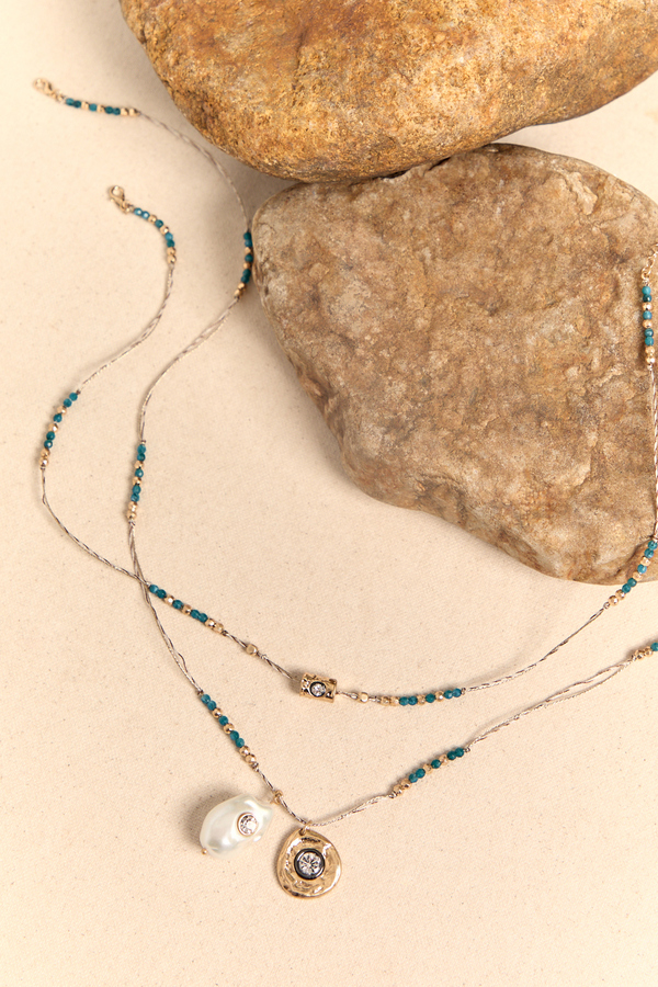Ottilie Beaded Layer Necklace Detail 2 - Altar'd State