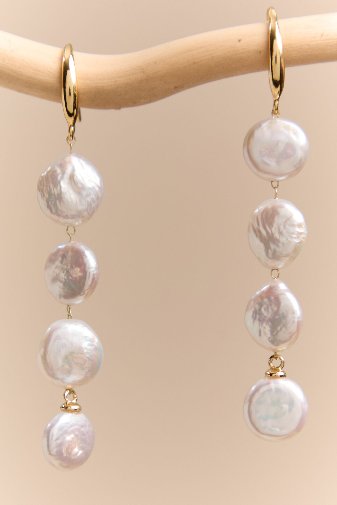 Pearl Coin Dangle Earrings