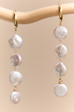 Pearl Coin Dangle Earrings - Altar'd State - 