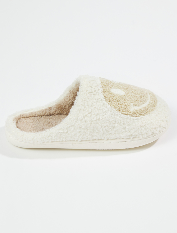 Smiley Face Cozy Slippers Detail 2 - Altar'd State