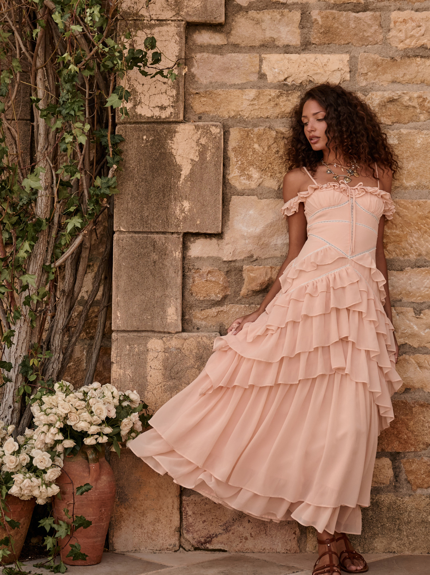 maxi bodycon satin dress Duntery Pleated Sheath Soft Satin Dresses With Slit, Candy-Pink