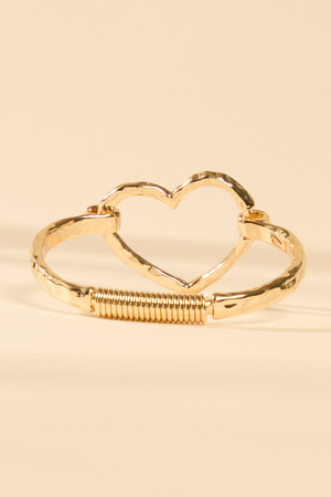 Maeve Hammered Heart Bangle - Altar'd State - 