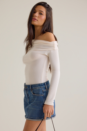 Rhea Asymmetrical Fitted Knit Top - Altar'd State - 