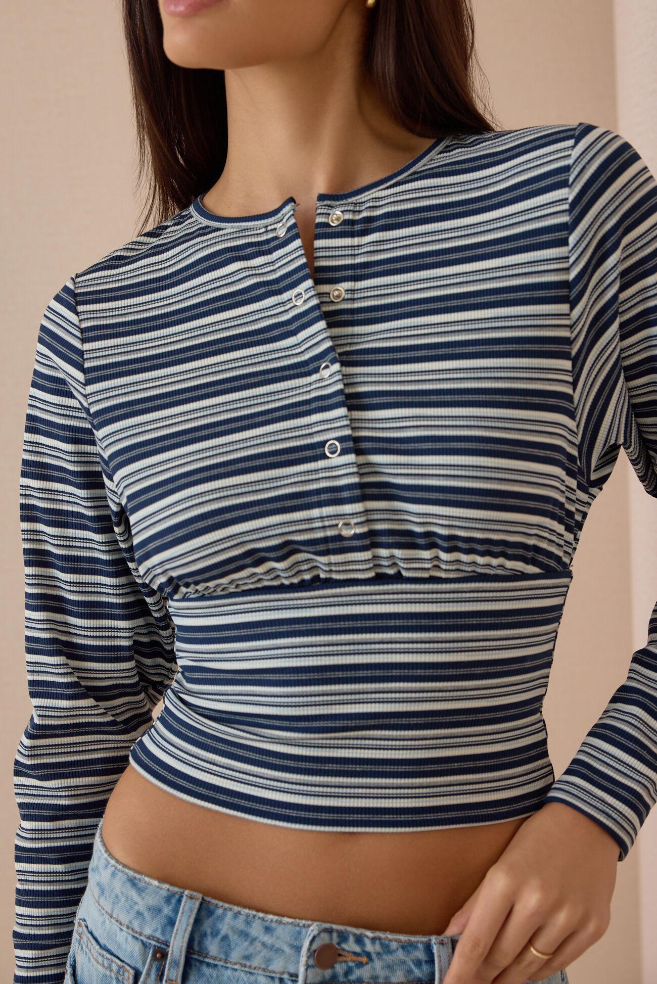 Lisa Striped Snap Cardigan