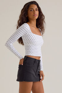 Britney Polka Dot Square Neck Top Detail 4 - Altar'd State