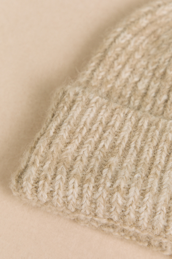 Cream Knit Beanie Detail 2 - Altar'd State