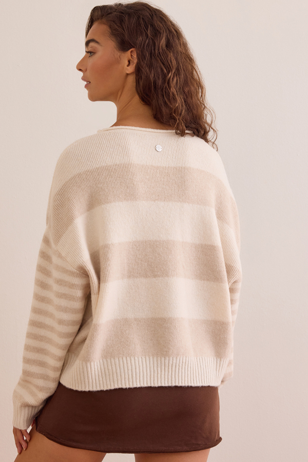 End Zone Striped Sweater Detail 5 - Altar'd State