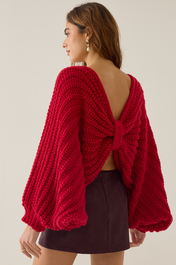 Julianne Bow Back Sweater Detail 5 - Altar'd State