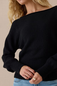 Marisol Boatneck Banded Hem Sweater Detail 2 - Altar'd State