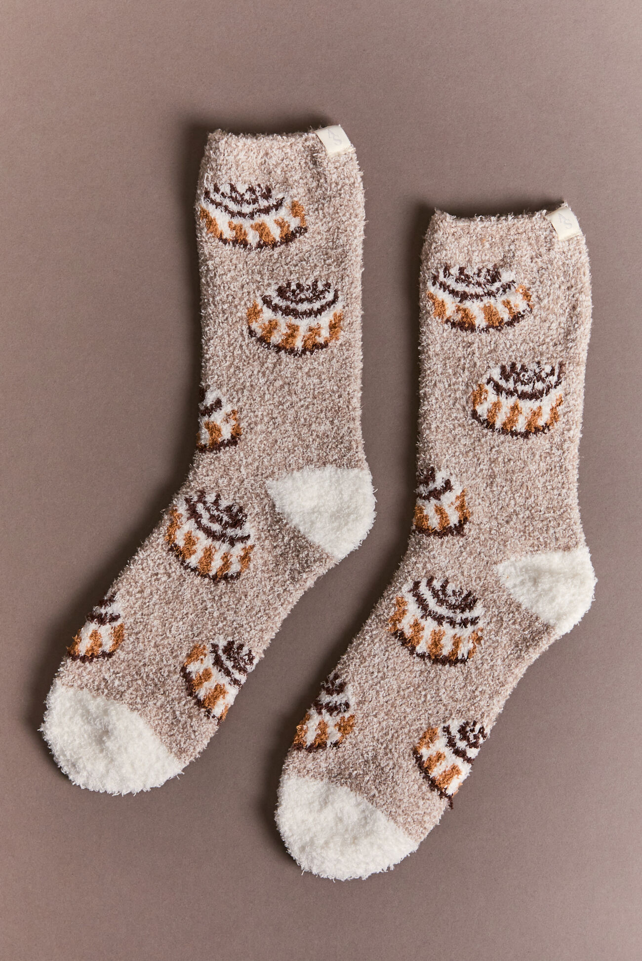 Cinnamon Roll Fuzzy Socks
