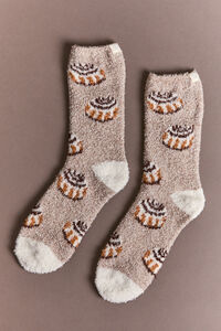 Cinnamon Roll Fuzzy Socks - Altar'd State