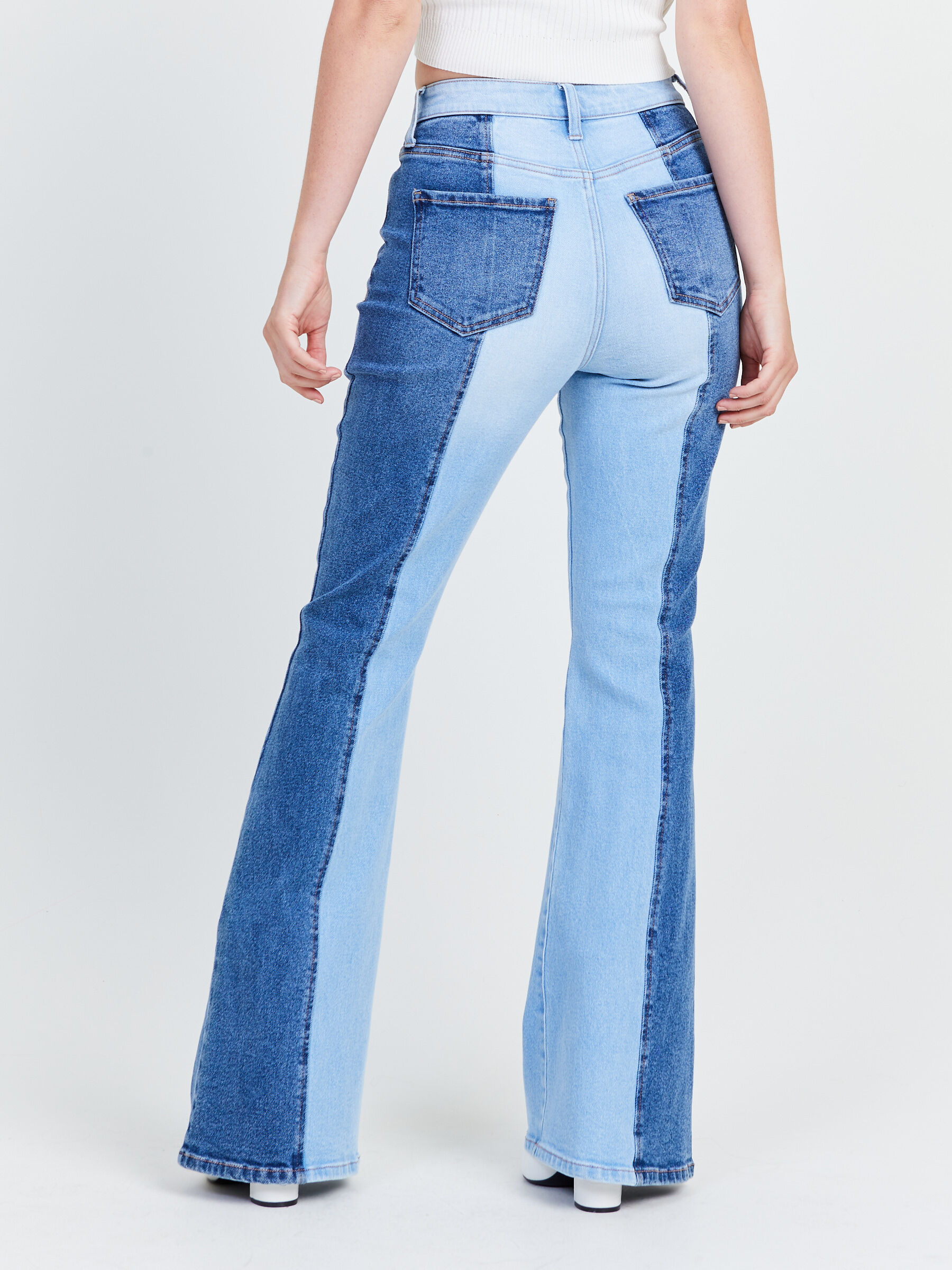 Two Toned Flare Jeans | Altar'd State