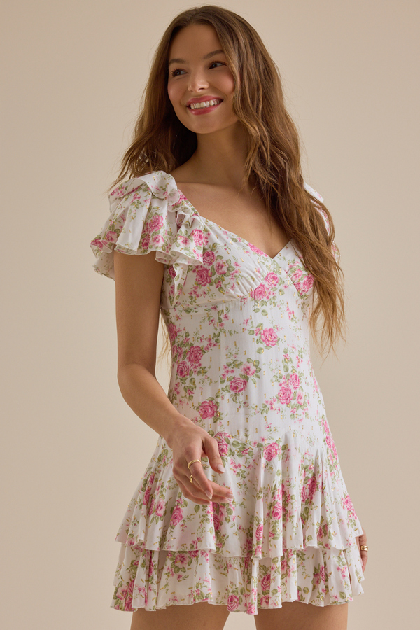 Pettra Floral Mini Dress Detail 3 - Altar'd State