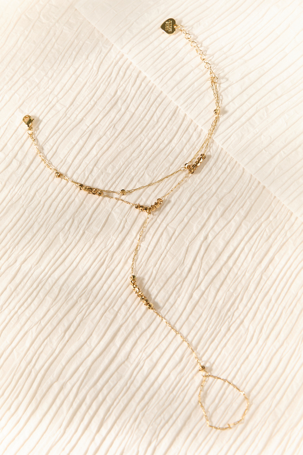Textured Beaded Hand Chain - Altar'd State