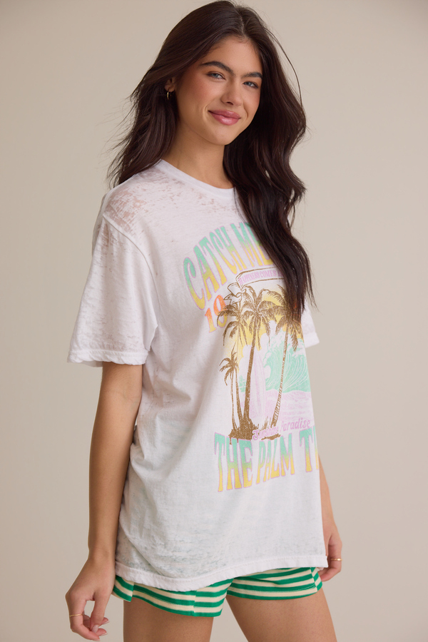 Catch Me Under the Palm Tree Tee Detail 4 - Altar'd State