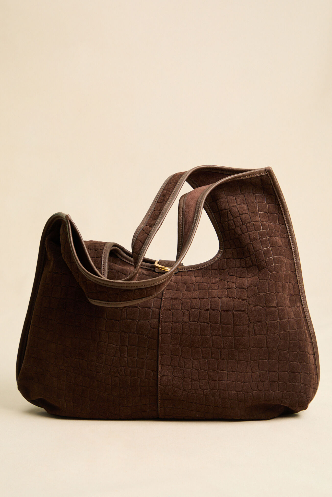 Stevie Croc Suede Tote Bag