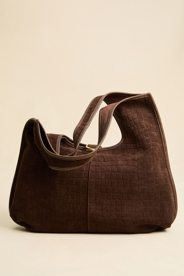Stevie Croc Suede Tote Bag Detail 3 - Altar'd State