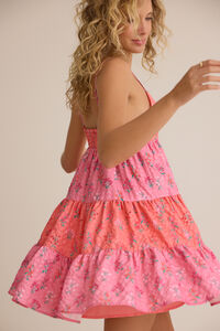 Birdie Floral Tiered Mini Dress Detail 2 - Altar'd State