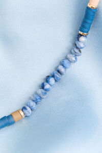 Marble Blue & Gold Beaded Statement Necklace Detail 2 - Altar'd State