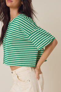 Keaton Button-Up Stripe Top Detail 4 - Altar'd State