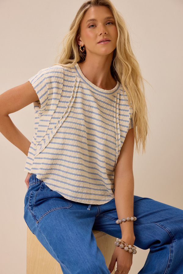 Cressida Stripe Rib Raglan Top - Altar'd State