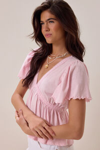 Nia Crochet Babydoll Tee Detail 3 - Altar'd State